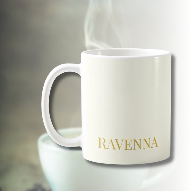 Creme Luxus-Schriftart Geschenk mit Namen für Sie Kaffeetasse (Von Creator hochgeladen)
