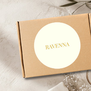 Creme Luxus-Schriftart Geschenk mit Namen für Sie Runder Aufkleber