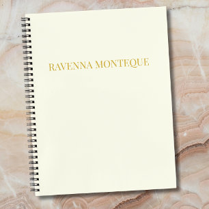 Creme Luxus Serifen Schriftzug Geschenk für Sie Notizbuch