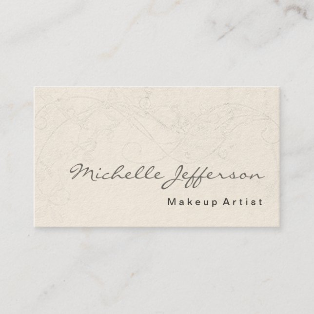 Creme Make up Artist Script Pattern Business Card Visitenkarte (Vorderseite)