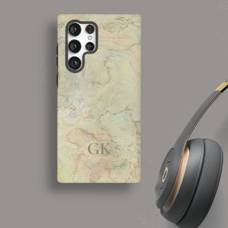 Creme-Marmor-Monogramm Samsung Galaxy Hülle