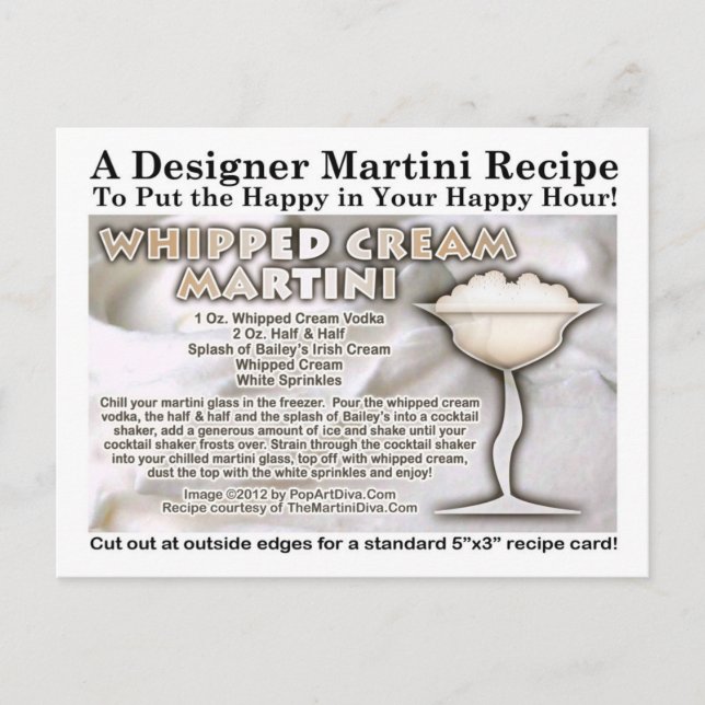 Creme Martini Rezept Postkarte (Vorderseite)