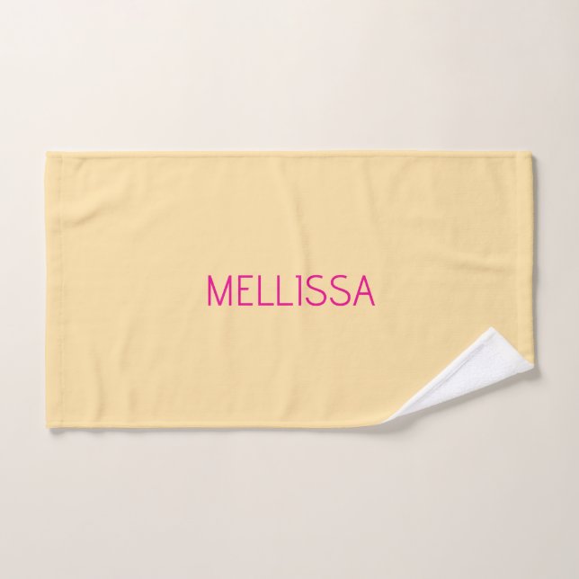 Creme minimalistischer benutzerdefinierter Name  Handtuch (Handtuch)