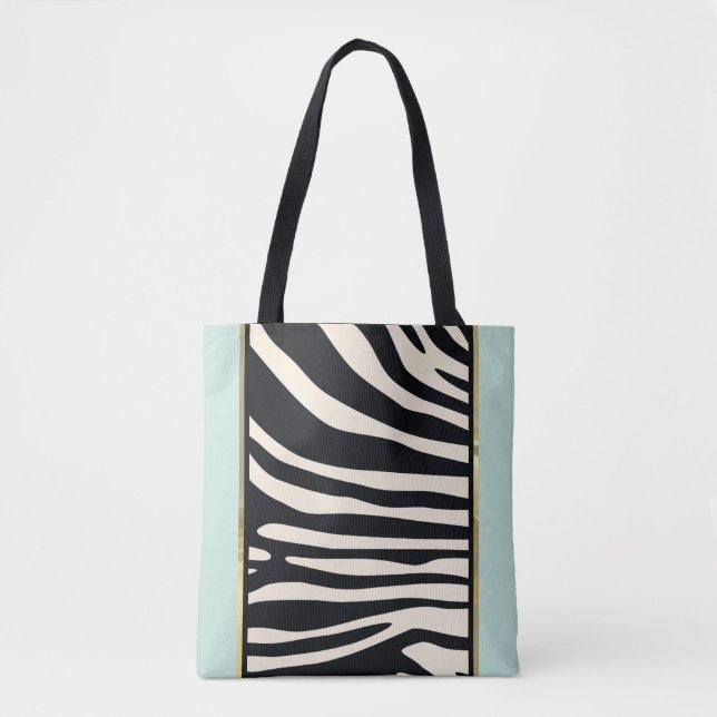 Creme, Minzgrün und schwarzer Zebradruck (Vorderseite)