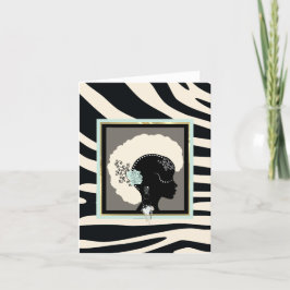 Creme, Minzgrün und schwarzer Zebradruck Feiertagskarte