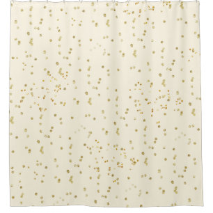 Creme mit Goldconfetti-Streuungs-Tupfen Duschvorhang