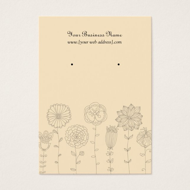 Creme-Mod-Blume Benutzerdefinierte Earring-Karte (Vorderseite)