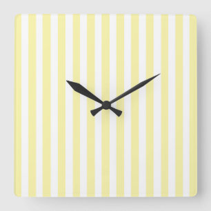 Creme Modern Stripes Quadratische Wanduhr