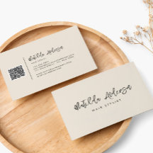 Creme moderne minimale Skripte QR CODE