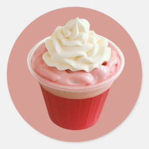 Creme-Nachtisch-Cup Runder Aufkleber