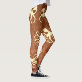 Creme Octopus auf Schokolade - Leggings