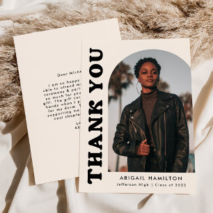 Creme Offset Arch Foto Abschluss Dankeskarte