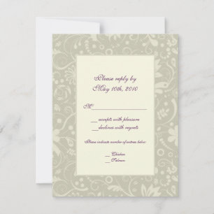 Creme Paisley Hochzeit-RSVP-Karte RSVP Karte