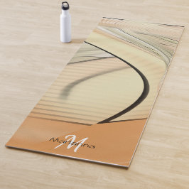 Creme Pasta Abstrakte Kunst Mit Monogramm Yogamatte