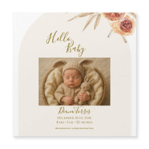 Creme Pastell getrocknete Blumen Hallo Baby