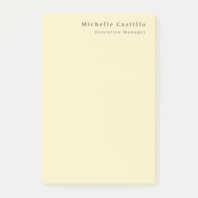 Creme Pastellfarbe Minimalistischer Moderner Einfa Post-it Klebezettel (Vorderseite)