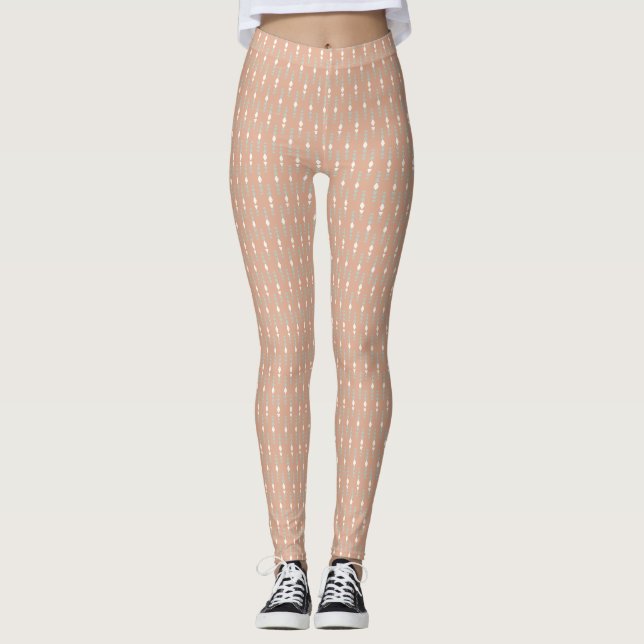 Creme Pattern Leggings (Vorderseite)