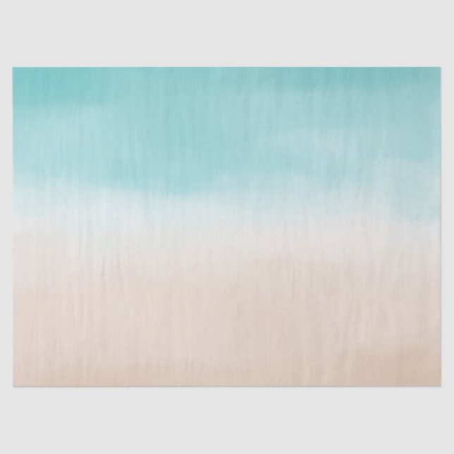 Creme Peach Aqua Ombre  Seidenpapier (Vorderseite)