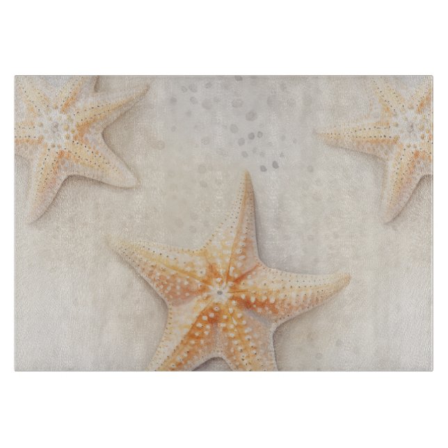 Creme Peach Beach Starfish Schneidebrett (Vorderseite)