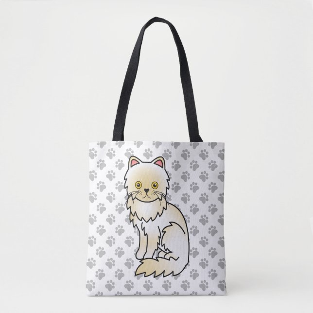 Creme Persian Niedlich Cartoon Cat & Paws (Vorderseite)