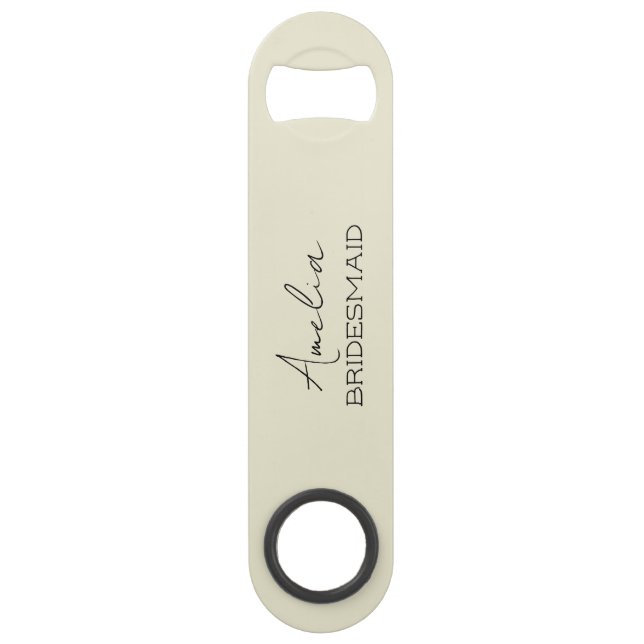Creme Personalisiert Bridesmaid Flaschenöffner (Vorderseite)