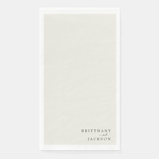 Creme Personalisiert Wedding Serviette (Vorderseite)
