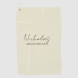 Creme Personalisierter Trauzeuge Golfhandtuch