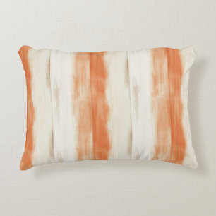 Creme-Pfirsich-Orange-Streifen Dekokissen
