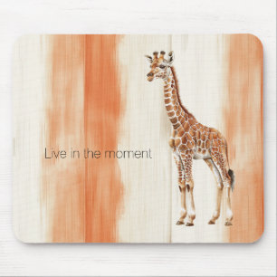 Creme-Pfirsich-Orange-Streifen-Giraffe-Safari-Tier Mousepad