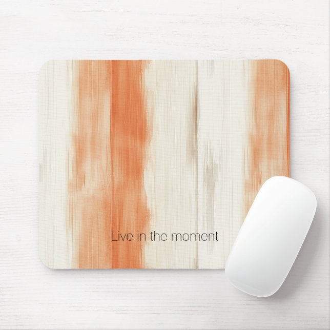 Creme-Pfirsich-Orange-Streifen Mousepad (Mit Mouse)
