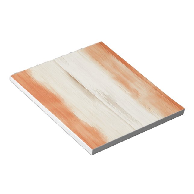 Creme Pfirsich Orange Streifen   Notizblock (angewinkelt)