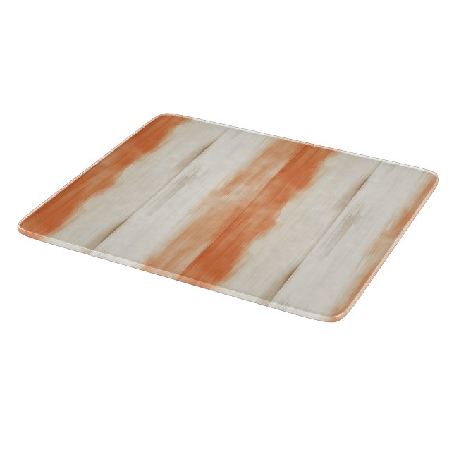 Creme Pfirsich Orange Streifen   Schneidebrett (Ecke)