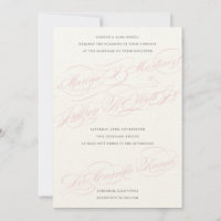 Creme, Pink & Gray ・ Einladung zum Hochzeitsfeiern