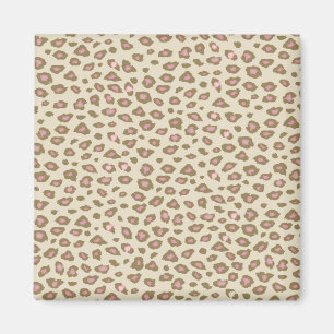 Creme Pink Leopard Print Magnet