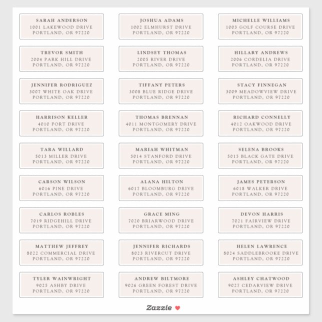 Creme | Private Guest Address Labels (Blatt)