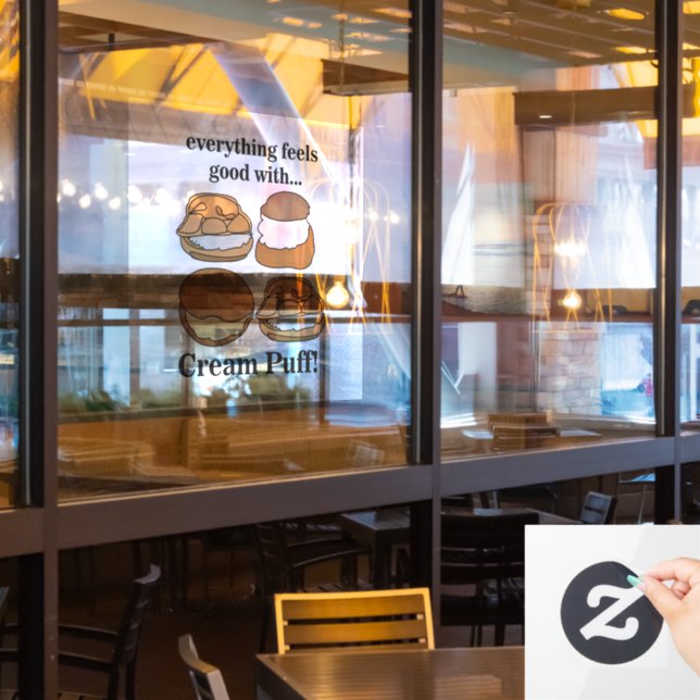 Creme-Puff-Essens-Dessert-Restaurant Fensteraufkleber (Restaurantfenster)