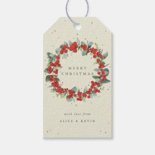 Creme Red Berry+Eucalyptus Christmas/Holiday Geschenkanhänger