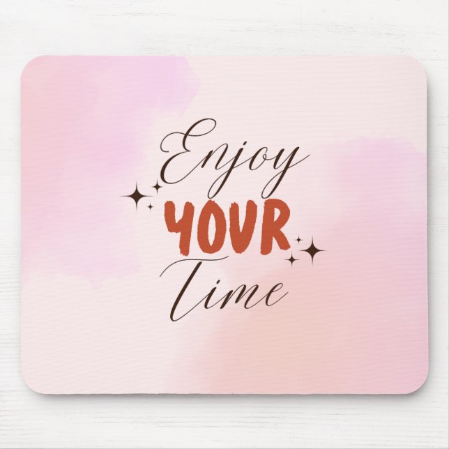 Creme Red Pink Creative Watercolor Genießen Sie Ih Mousepad (Vorne)