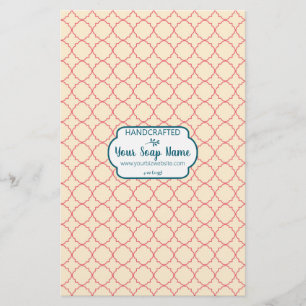 Creme & Red Quatrefolien Design Seifenwrap Papier