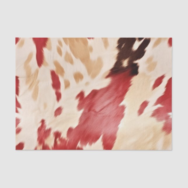Creme Red Western Cowhide Seidenpapier (Vorderseite)