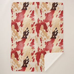 Creme Red Western Cowhide Sherpadecke
