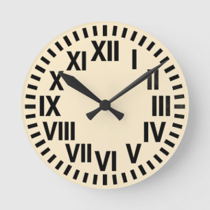 Creme-Römische-Ziffern-Wanduhr Runde Wanduhr