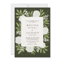 Creme-Rose auf der Einladung zu Grüner Hochzeit