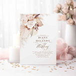 Creme Rose Botanische Pampas Grass Boho Hochzeit Einladung<br><div class="desc">Pampas Gras und weiche pastellfarbene botanische Blume elegante Einladungen für Hochzeiten</div>