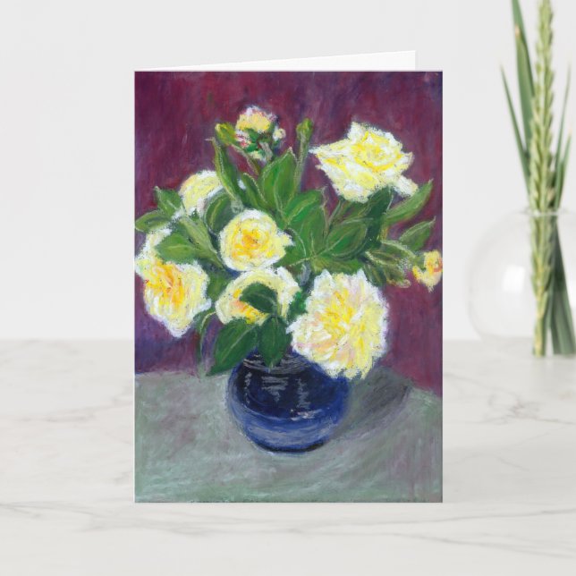 Creme-Rose Geburtstagskarte Karte (Vorderseite)