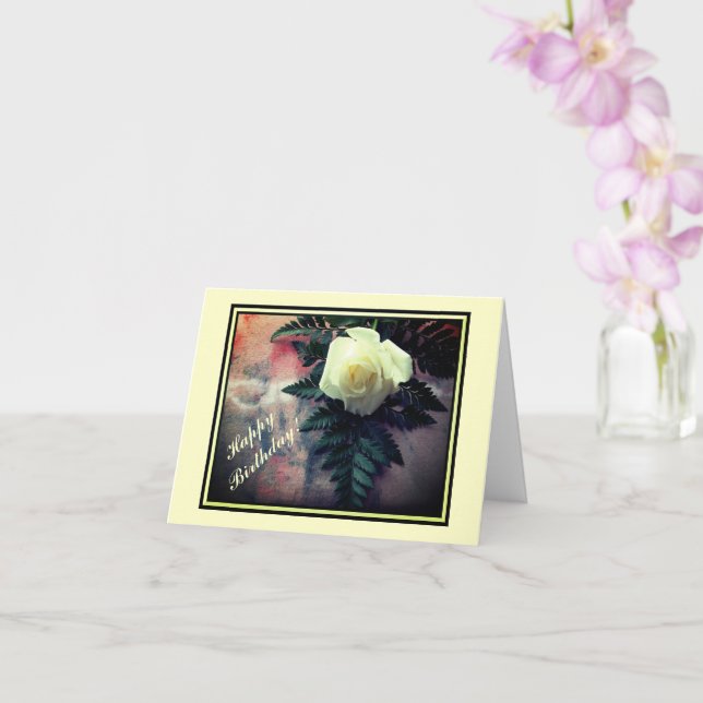 Creme-Rose Geburtstagskarte Karte (Orchidee)