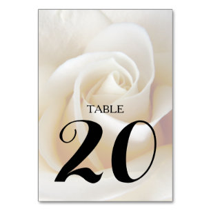 Creme Rose Hochzeit Tischnummer Cards