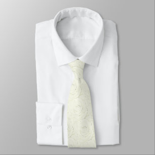 Creme Rose Petals Sketch Neck Tie Krawatte