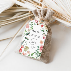 Crème & Rose Spring Florals Wedding Vielen Dank Geschenkanhänger