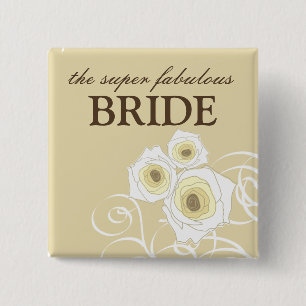 Creme-Rose und Wirbel-Brausekopf Button